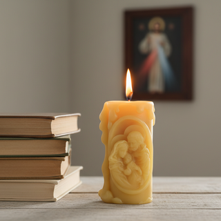 Holy Family Pure Beeswax Catholic prayer candle