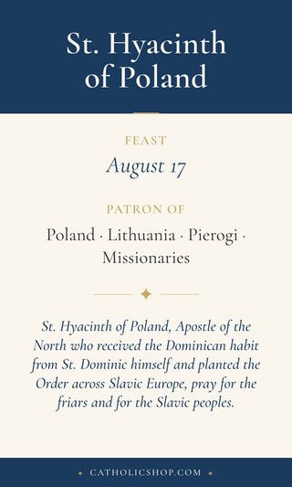 St. Hyacinth of Poland Holy Cards
