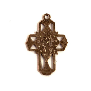 Vintage Bronze Miraculous Medal Cross