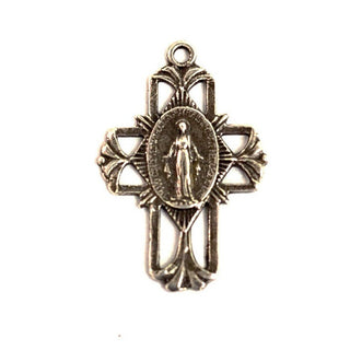 Vintage Sterling Silver Miraculous Medal Cross