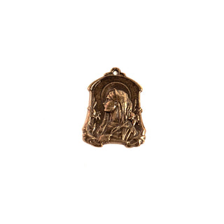 Vintage Bronze Virgin Mary with Lilies