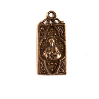 Vintage Bronze Medium Sacred Heart of Jesus / Immaculate Heart of...