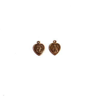 Vintage Bronze Small Sacred Heart Scapular