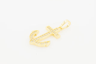 Anchor Cross Cubic Zirconia Pendant 14K Gold Filled Men Men Women Jewelry