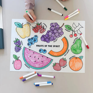 Fruits of the Spirit Washable Silicone Coloring Placemat