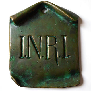 INRI Plaque Wall Plaque - 4-inch — Green Bronze finish