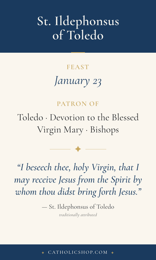 St. Ildephonsus of Toledo Holy Cards