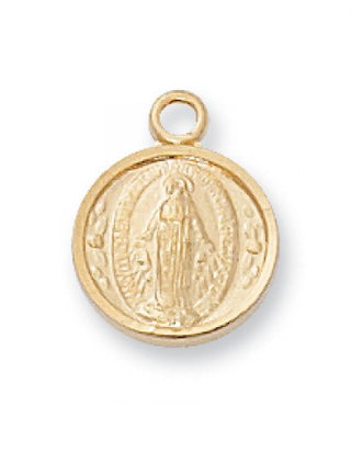 Gold Over Silver Miraculous MedalWith Chain