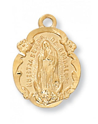 Gold Over Silver Our Lady Of Guad With Chain