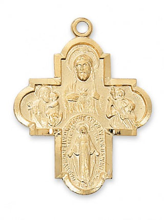 Gold Over Silver Four-Way WithInch Chain