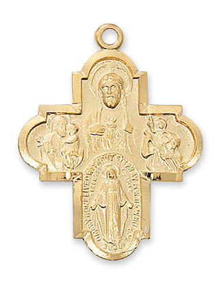 Gold Over Silver Four-Way WithInch Chain