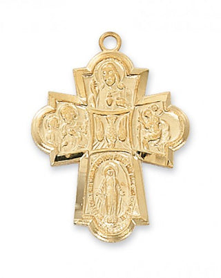 Gold Over Silver Four-Way WithInch Chain