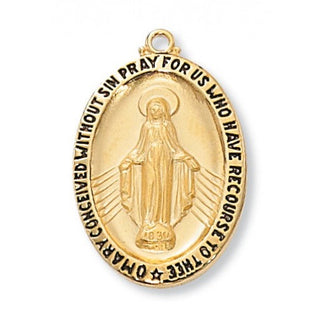 Gold Over Silver Miraculous WithInch Chain