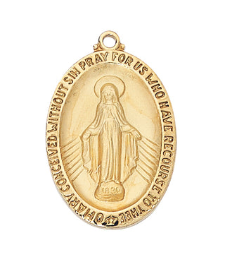 Gold Over Silver Miraculous WithInch Chain