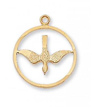 Gold Over Silver Holy Spirit With Chain