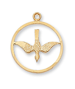 Gold Over Silver Holy Spirit With Chain