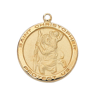 Gold Over Silver Saint Christopher Chain And Box