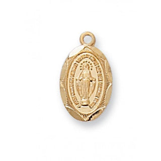 Gold Over Silver Baby Oval Miraculous 13" Chain/Bt"