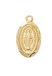 Gold Over Silver Sm Oval Miraculous Chain Box