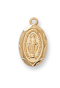Gold with Sterling Miraculous Baby Pendant Boxed