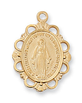 Gold Over Silver Miracul Medal Chain Box