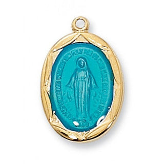 Gold Over Sterling Silver Blue Miraculous With Chain