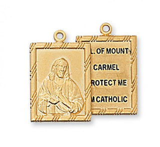 Gold Over Silver Pc Scapular With Chain