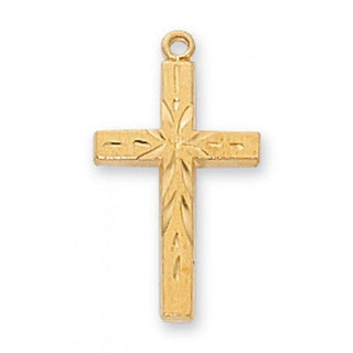 Gold Over Silver Cross With Chain 