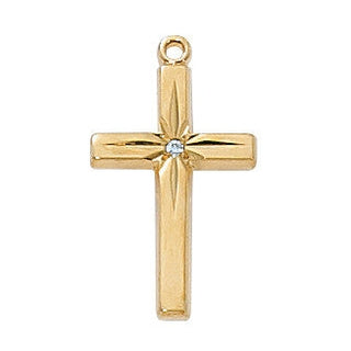  Chain Gold Over Sterling Silver Cross Cubi J4