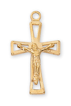 Gold Over Silver Crucifix With Chain 