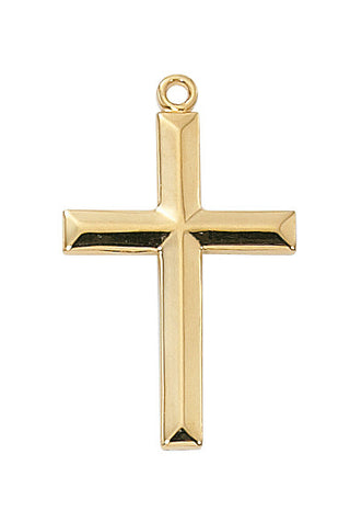 4 Chain Gold Over Sterling Silver Cross J