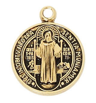 Gold Over Sterling Silver Saint Benedict Medal J