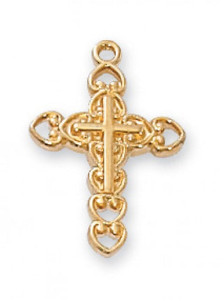 Gold Over Silver Cross With Chain 