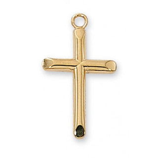 Gold Over Silver Cross With Chain 