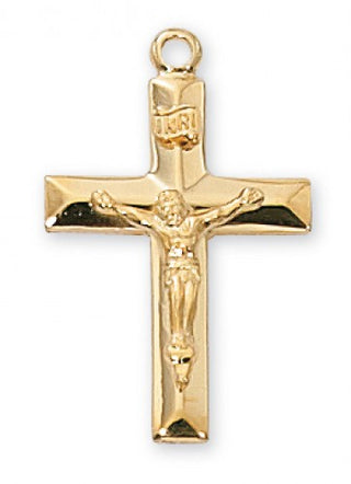 Gold over Silver Crucifix with 18" Chain - SALE