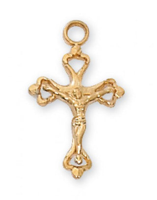 Gold Over Silver Baby Crucifix 13" Chain/Bt"