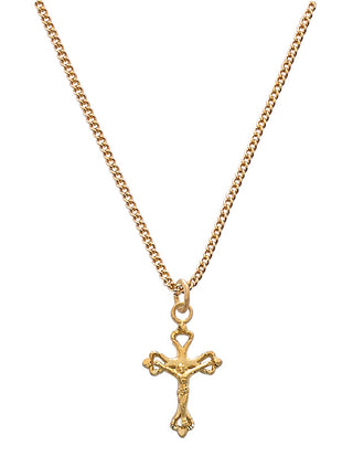 Gold Over Silver Baby Crucifix 13" Chain/W"