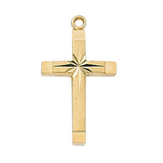  Chain Gold Over Sterling Silver Nail Cross J4