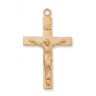 Gold Over Silver Lords Prayr Crucifix WithInch Chain