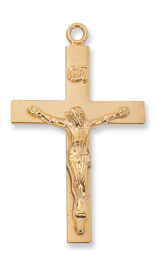 Gold Over Silver Lords Prayr Crucifix WithInch Chain