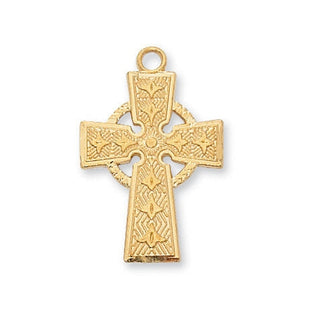 Gold Over Silver Celtic Cross With Chain