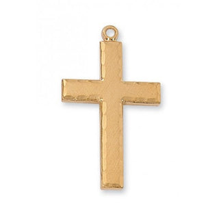 Gold Over Silver Eng Cross with Chain