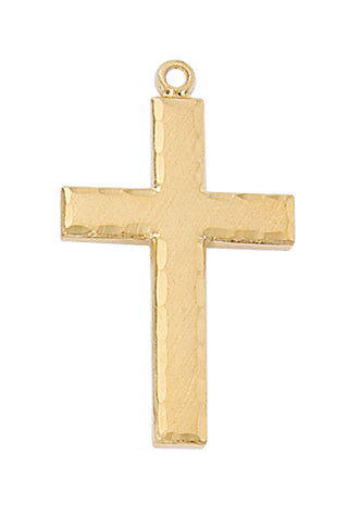 Gold Over Silver Eng Cross with Chain