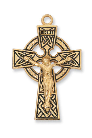 4 Chain Gold Over Sterling Silver Cross Blac J