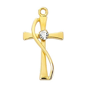 Gold Over Sterling Cross J