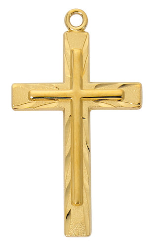 4 Chain Gold Over Sterling Silver Cross J