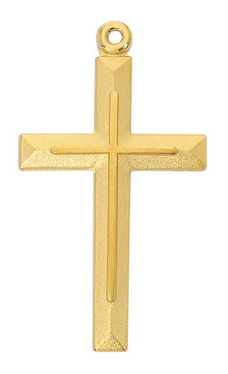 4 Chain Gold Over Sterling Silver Cross J