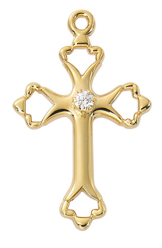  Chain Gold Over Sterling Silver Cross Cubi J4