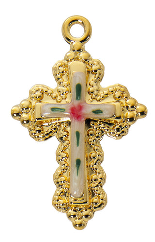  Chain Gold Over Sterling Silver Cloisonne J4