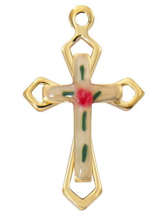  Chain Gold Over Sterling Silver Cloisonne J4
